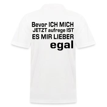 Bevor ich mich jetzt aufrege - Männer Poloshirt - Weiß - Hinten - Kai (181cm)