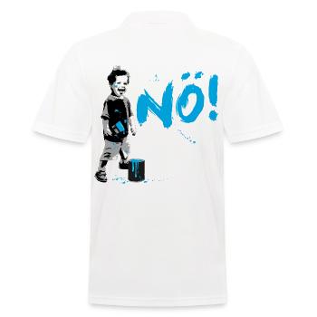 Boy Power NO Frecher Junge Protest Statement - Männer Poloshirt - Weiß - Hinten - Kai (181cm)
