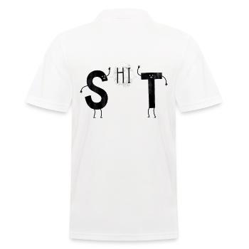Shit Buchstaben - Männer Poloshirt - Weiß - Hinten - Kai (181cm)