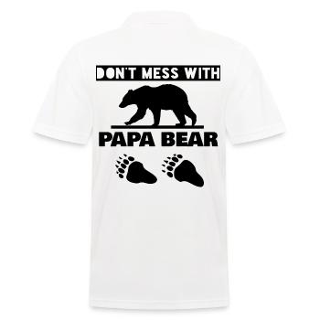 DON'T MESS WITH PAPA BEAR - Men's Polo Shirt - white - Back - Kai (181cm)