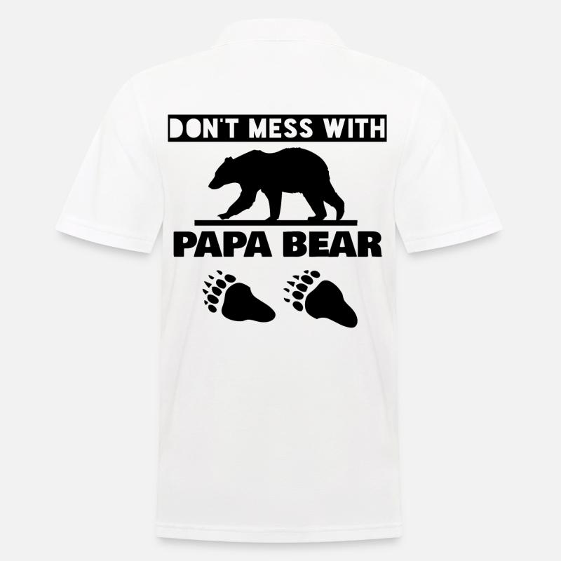 DON'T MESS WITH PAPA BEAR - Men's Polo Shirt - white