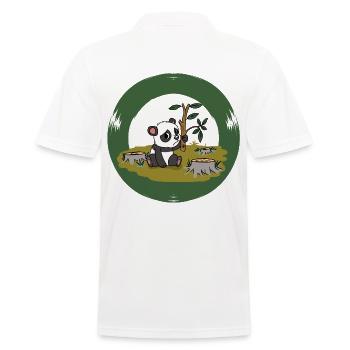 Environment Conservation Panda Japan Ecology - Men's Polo Shirt - white - Back - Kai (181cm)