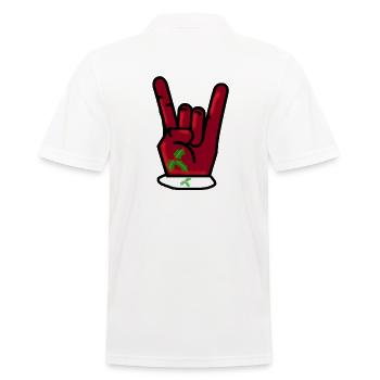 Christmas, Rock and Roll Hand, Xmas Metal Music - Men's Polo Shirt - white - Back - Kai (181cm)