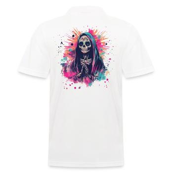 Praying skeleton with bright colors - Men's Polo Shirt - white - Back - Kai (181cm)