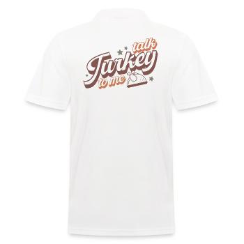 Lustiges Truthahn Thanksgiving Design - Männer Poloshirt - Weiß - Hinten - Kai (181cm)