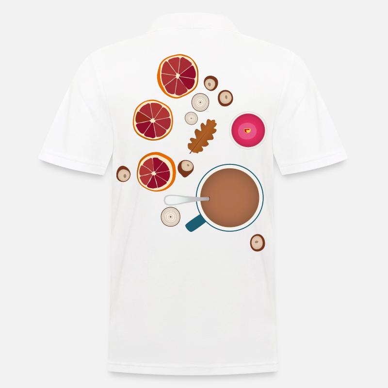 Hygge Herbst Gefühle Geschenk - Männer Poloshirt - Weiß