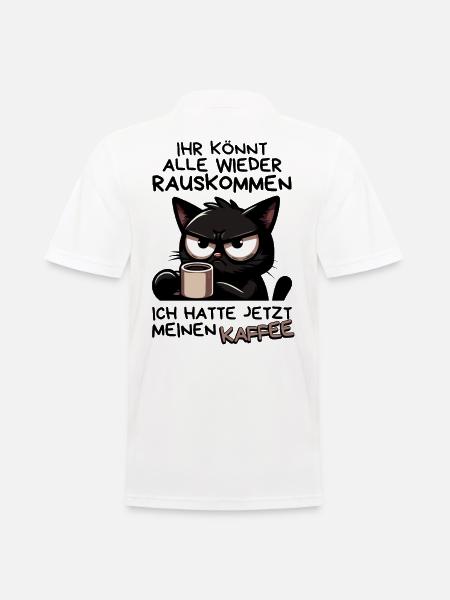Kaffee zuerst – Dann dürft ihr wieder rauskommen - Männer Poloshirt - Weiß