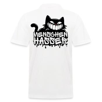 Menschenhasser Katze – Für alle, die ehrlich sind - Männer Poloshirt - Weiß - Hinten - Kai (181cm)