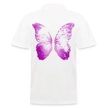 2reborn wings pink butterfly multi fluegel schmett - Männer Poloshirt - Weiß - Hinten - Kai (181cm)