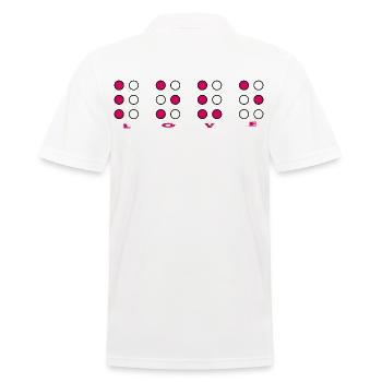 blindenschrift blind love liebe - Männer Poloshirt - Weiß - Hinten - Kai (181cm)