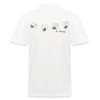 beekeeper "bee happy" bee honey bee - Men's Polo Shirt - white - Back - Kai (181cm)