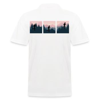 trailrunning "läuft in den bergen" alpincross - Männer Poloshirt - Weiß - Hinten - Kai (181cm)
