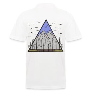 Mountains, Nature, Forest, Wilderness, Peaks, Mountains, Hiking - Men's Polo Shirt - white - Back - Kai (181cm)