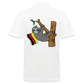 Allemagne Pays Drapeau Paresseux Animaux Football - Polo Homme - blanc - Dos - Kai (181cm)