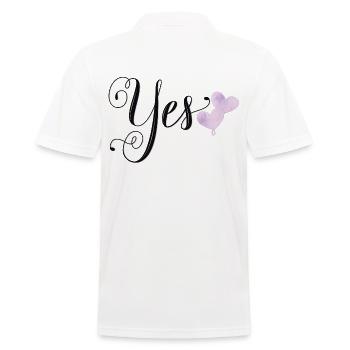 Wedding: Yes, I want - Men's Polo Shirt - white - Back - Kai (181cm)