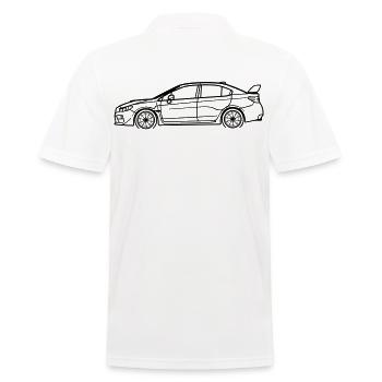 WRX Line Silhouette – Turbo Rally Art - Männer Poloshirt - Weiß - Hinten - Kai (181cm)