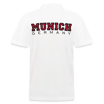 München Munich Germany (Schwarz/Rot) - Männer Poloshirt - Weiß - Hinten - Kai (181cm)