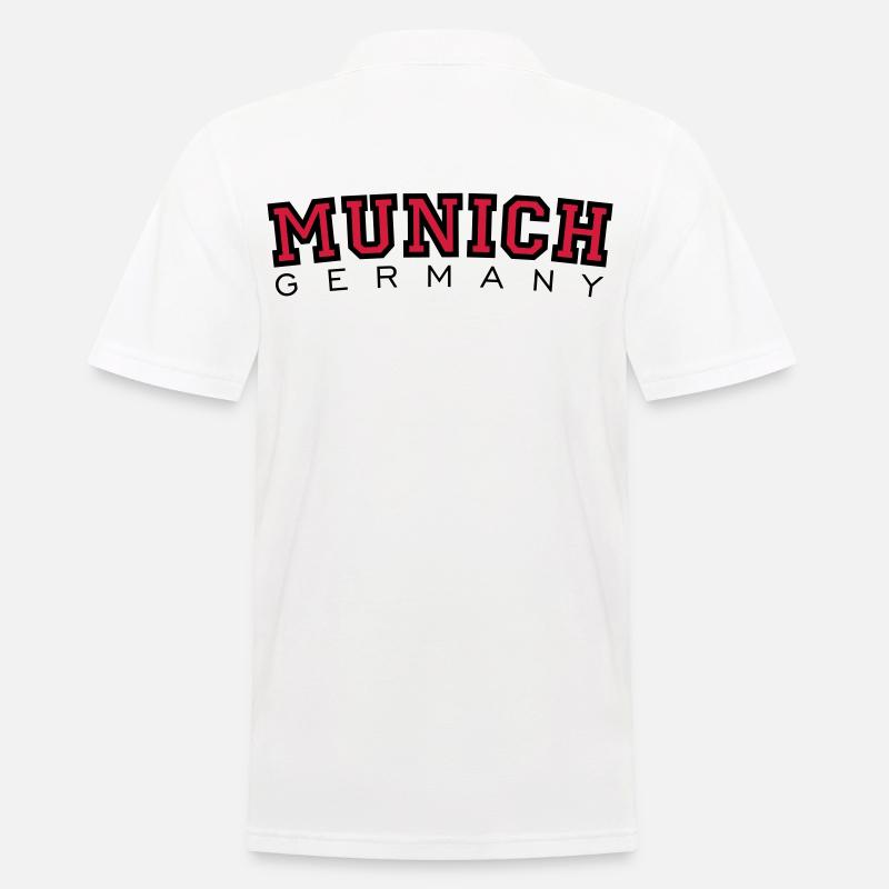 München Munich Germany (Schwarz/Rot) - Männer Poloshirt - Weiß