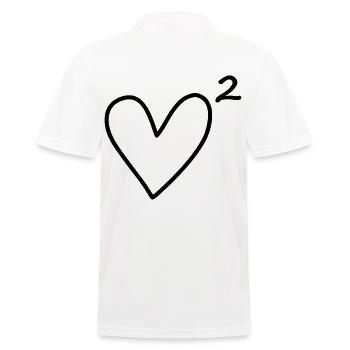 Heart to the Power of 2 - Men's Polo Shirt - white - Back - Kai (181cm)