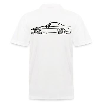 S2000 Line Silhouette – High‑Rev JDM Art - Männer Poloshirt - Weiß - Hinten - Kai (181cm)