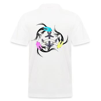 Maritime fish anchor seafaring fantasy carp - Men's Polo Shirt - white - Back - Kai (181cm)