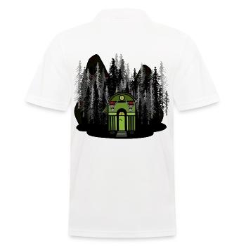 Cabane de chasseur Forêt Nature Amoureux Nature Nature Sombre - Polo Homme - blanc - Dos - Kai (181cm)