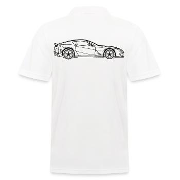 812 Line Silhouette – V12 Performance Art - Männer Poloshirt - Weiß - Hinten - Kai (181cm)