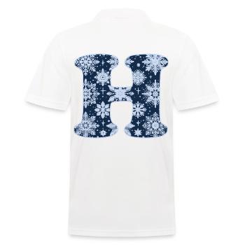 Letter H Snowflakes - Men's Polo Shirt - white - Back - Kai (181cm)