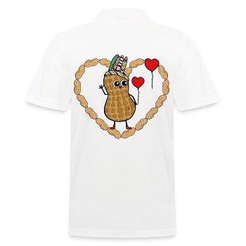 Peanut Heartfelt Birthday Gift Congratulate - Men's Polo Shirt - white - Back - Kai (181cm)