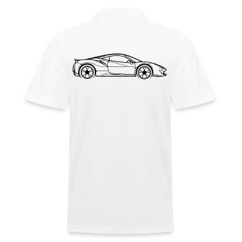 Pista Line Silhouette – Pure Performance Art - Männer Poloshirt - Weiß - Hinten - Kai (181cm)