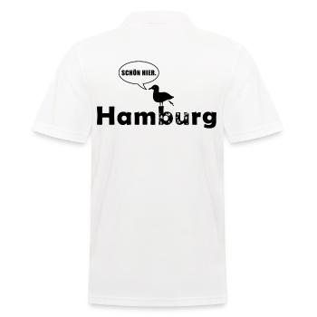 Kackende Möwe in Hamburg Souvenir und Geschenkidee - Männer Poloshirt - Weiß - Hinten - Kai (181cm)