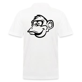 Cadeau drôle de chimpanzé tête de singe - Polo Homme - blanc - Dos - Kai (181cm)