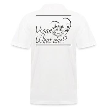 Vegan quoi d’autre SabinevVegan HerzAufScherz - Polo Homme - blanc - Dos - Kai (181cm)