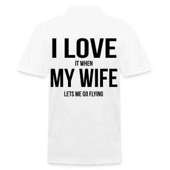 Ma femme me laisse voler - Polo Homme - blanc - Dos - Kai (181cm)