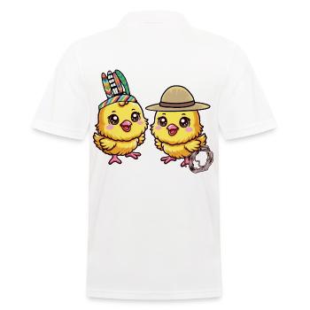 Wilder Westen Western Küken Hühner Huhn - Männer Poloshirt - Weiß - Hinten - Kai (181cm)
