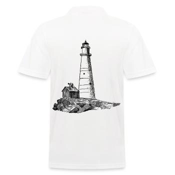 Leuchtturm - Männer Poloshirt - Weiß - Hinten - Kai (181cm)