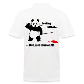 Ninja Panda - Männer Poloshirt - Weiß - Hinten - Kai (181cm)
