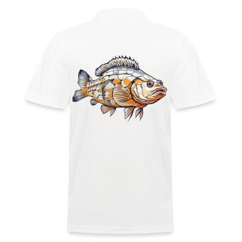 Karpfen Angler Passion Fisch Fischer Design - Männer Poloshirt - Weiß - Hinten - Kai (181cm)