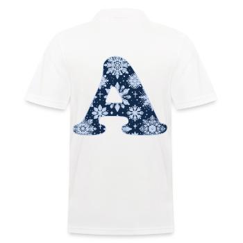 Buchstabe A Schneeflocken - Männer Poloshirt - Weiß - Hinten - Kai (181cm)