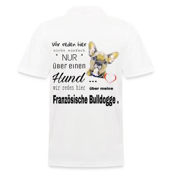 Französische Bulldogge Shirt - Männer Poloshirt - Weiß - Hinten - Kai (181cm)