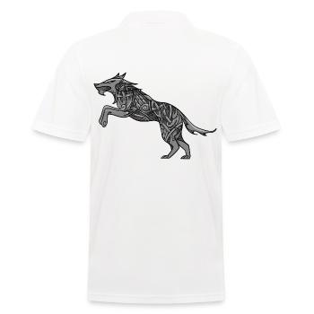 Wolf Runen Keltischer Knoten Ornament Tattoo - Männer Poloshirt - Weiß - Hinten - Kai (181cm)