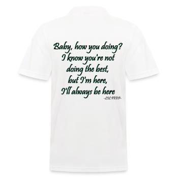 lil peep - right here lyrics - Men's Polo Shirt - white - Back - Kai (181cm)
