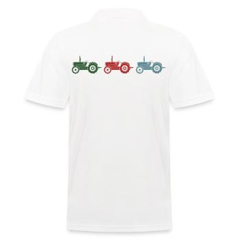 Tracteur « tracteur rétro » Tracteur agricole Bulldog - Polo Homme - blanc - Dos - Kai (181cm)