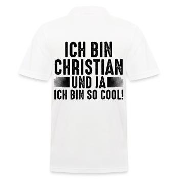 Vorname Chris Christian - Männer Poloshirt - Weiß - Hinten - Kai (181cm)
