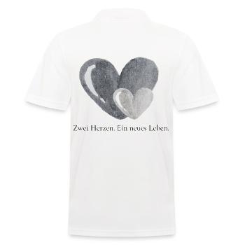 Zwei Herzen, ein Anfang voller Liebe - Männer Poloshirt - Weiß - Hinten - Kai (181cm)