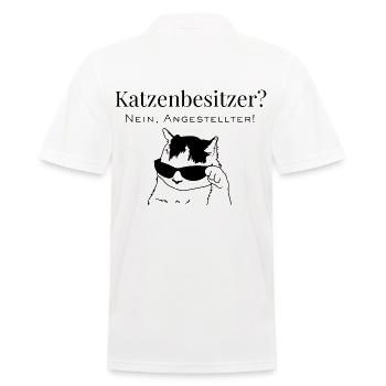 Cat owner? No, staff! - Men's Polo Shirt - white - Back - Kai (181cm)