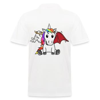 Unicorn Heavenly Depraved Bad Satanic - Men's Polo Shirt - white - Back - Kai (181cm)