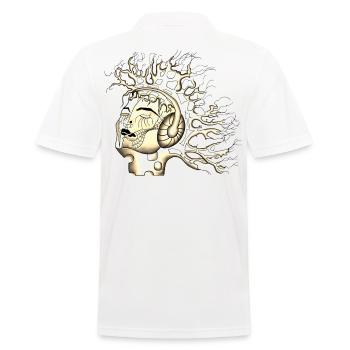 Headphones, Colorful, Head, Music - Men's Polo Shirt - white - Back - Kai (181cm)