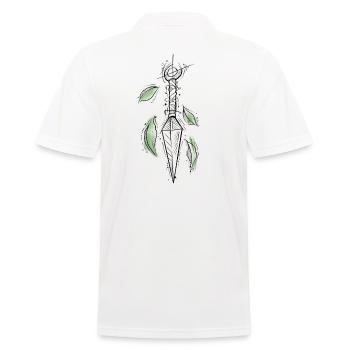 Arme Kunai manga sketchy & floral composition - Polo Homme - blanc - Dos - Kai (181cm)
