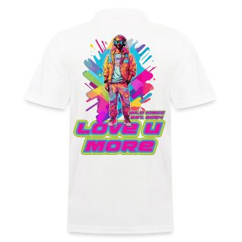 Liebe - Männer Poloshirt - Weiß - Hinten - Kai (181cm)